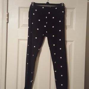 LuLaRoe black polka dot leggings